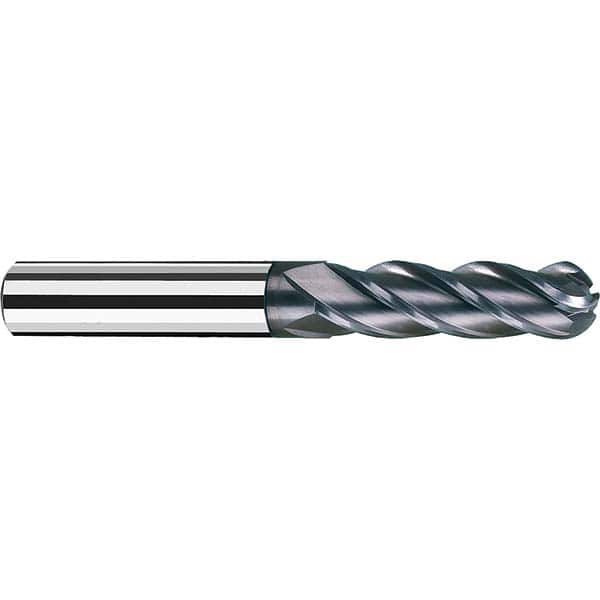 Fraisa - 0.0313" Diam, 3/8" LOC, 4 Flute Solid Carbide Ball End Mill - Apex Tool & Supply
