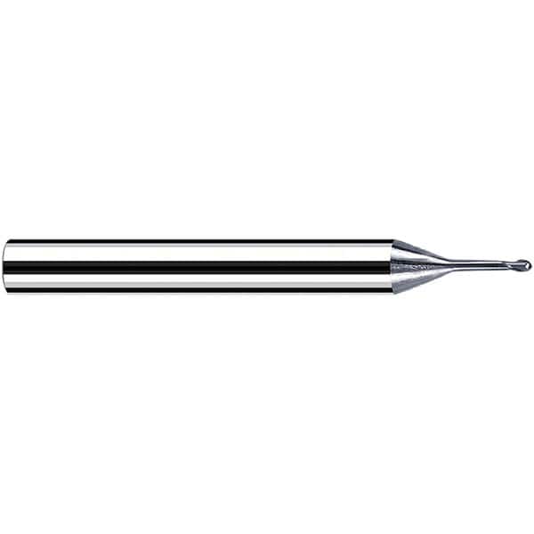 Fraisa - 0.5mm Diam, 0.4mm LOC, 2 Flute Solid Carbide Ball End Mill - Apex Tool & Supply