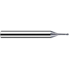 Fraisa - 1mm Diam, 0.8mm LOC, 2 Flute Solid Carbide Ball End Mill - Apex Tool & Supply