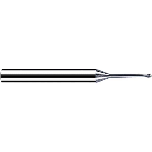 Fraisa - 1mm Diam, 0.8mm LOC, 2 Flute Solid Carbide Ball End Mill - Apex Tool & Supply