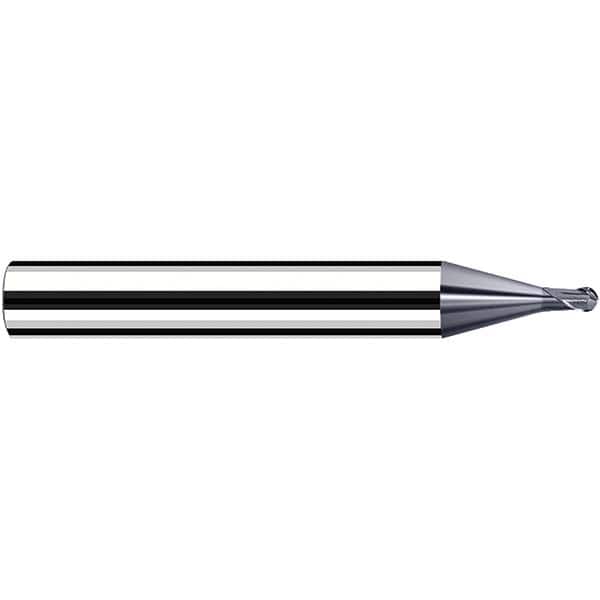 Fraisa - 0.5mm Diam, 3.6mm LOC, 2 Flute Solid Carbide Ball End Mill - Apex Tool & Supply