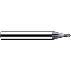 Fraisa - 0.5mm Diam, 3.6mm LOC, 2 Flute Solid Carbide Ball End Mill - Apex Tool & Supply