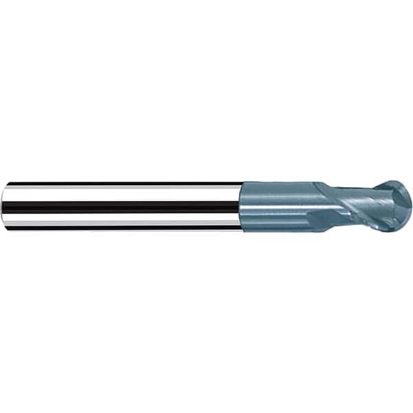 Fraisa - 3/8" Diam, 3/8" LOC, 2 Flute Solid Carbide Ball End Mill - Apex Tool & Supply