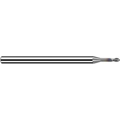 Fraisa - 0.8mm Diam, 0.96mm LOC, 2 Flute Solid Carbide Ball End Mill - Apex Tool & Supply