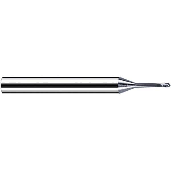 Fraisa - 1mm Diam, 0.8mm LOC, 2 Flute Solid Carbide Ball End Mill - Apex Tool & Supply