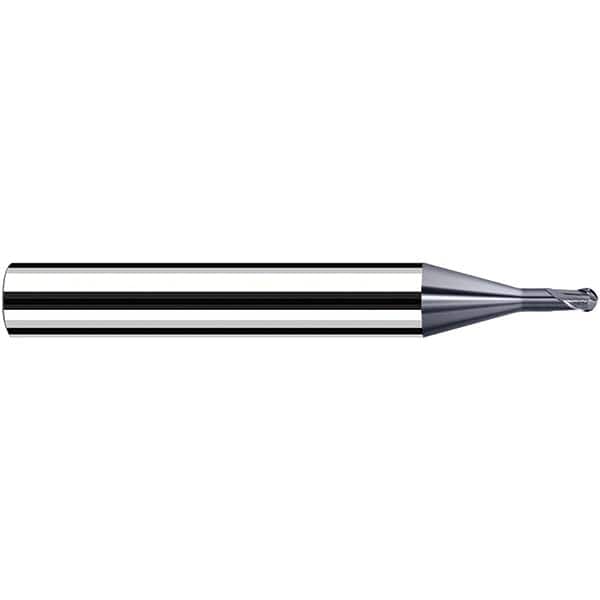 Fraisa - 0.8mm Diam, 3.6mm LOC, 2 Flute Solid Carbide Ball End Mill - Apex Tool & Supply