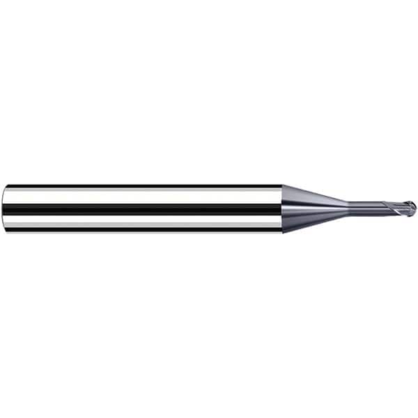 Fraisa - 0.4mm Diam, 3.6mm LOC, 2 Flute Solid Carbide Ball End Mill - Apex Tool & Supply