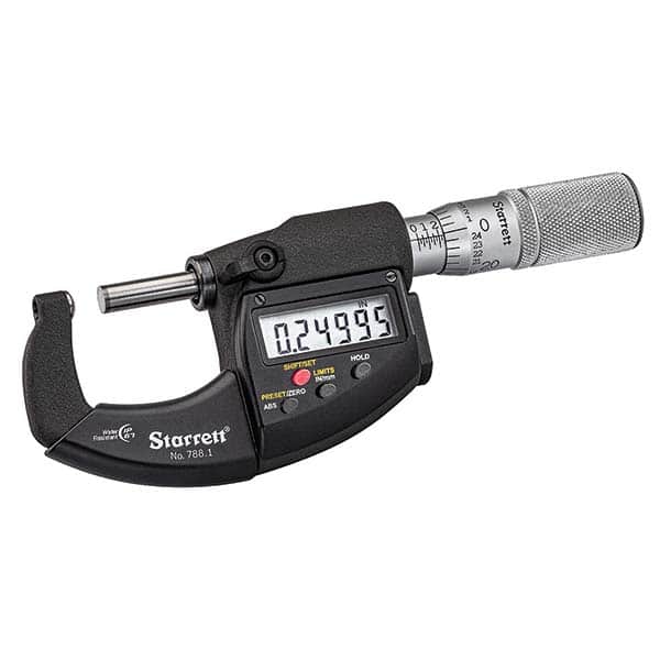 Starrett - Ball Anvil Micrometers Operation Type: Electronic Minimum Measurement (mm): 0.00 - Apex Tool & Supply
