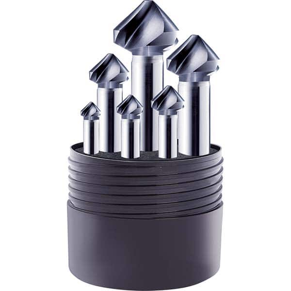 Guhring - Countersink Sets Countersink Type: Three Flute Minimum Head Diameter (Inch): 1/4 - Apex Tool & Supply
