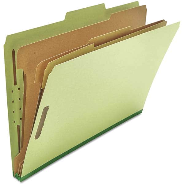 UNIVERSAL - File Folders, Expansion Folders & Hanging Files Folder/File Type: Classification Folders with Tob Tab Fastener Color: Green - Apex Tool & Supply