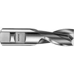 1-1/2 Dia. x 4-1/2 Overall Length 2-Flute Square End High Speed Steel SE End Mill-Round Shank-Center Cutting -TiN - Apex Tool & Supply