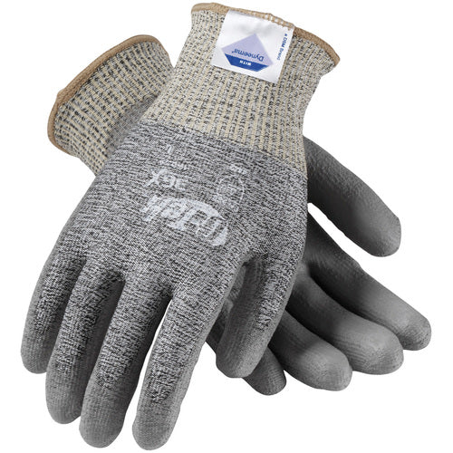 ‎19-D320/XXL Coated Gloves - G-Tek 3GX Dyneema Diamond - 13G S&P Poly Shell - Gray PU Smooth Grip - A3 - Exact Industrial Supply