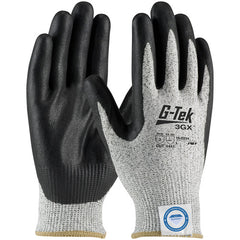 19-D334/M Coated Gloves - G-Tek 3GX Dyneema Diamond - S&P 13G Shell - Black Nitrile Foam Grip - A3 - Exact Industrial Supply