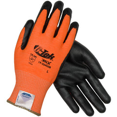 19-D340OR/XXL Coated Gloves - G-Tek 3GX Dyneema Diamond - Hi-Vis Orange 13G - Black Nitrile Foam - A4 - Exact Industrial Supply