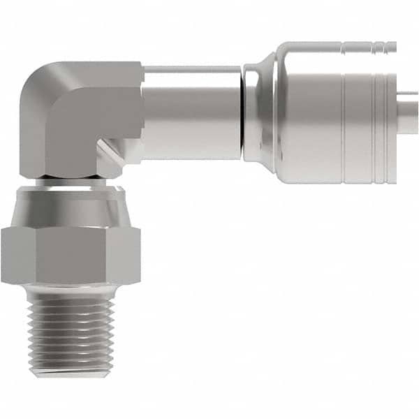 Eaton - Hydraulic Hose Fittings & Couplings Type: Male Pipe Swivel 90 Elbow Hose Diameter: 1/2 (Inch) - Apex Tool & Supply