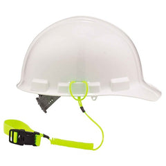 3157 Lime Coil Hard Hat Lanyard With Buckle - Apex Tool & Supply
