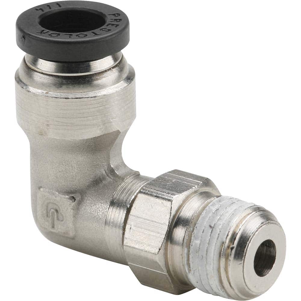 Parker - Metal Push-To-Connect Tube Fittings Type: Male Swivel Elbow Tube Outside Diameter (Inch): 3/8 - Apex Tool & Supply