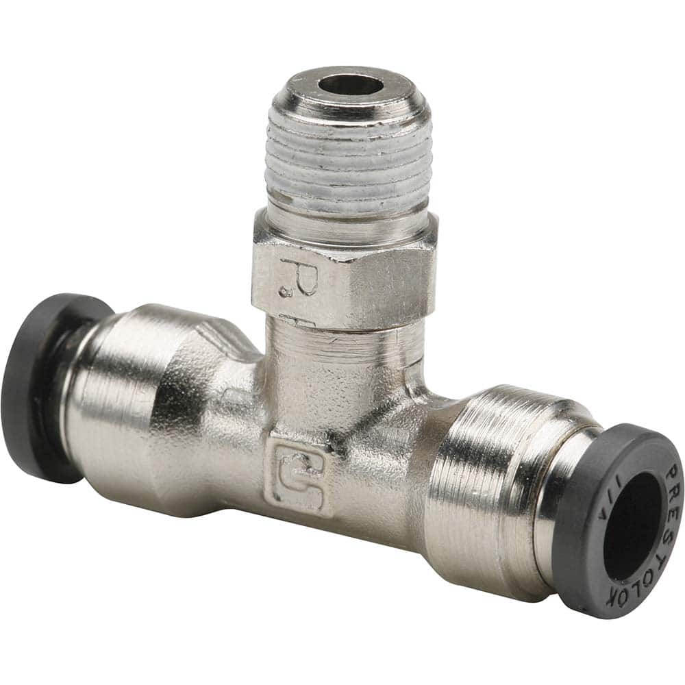 Parker - Metal Push-To-Connect Tube Fittings Type: Male Swivel Branch Tee Tube Outside Diameter (Inch): 3/8 - Apex Tool & Supply