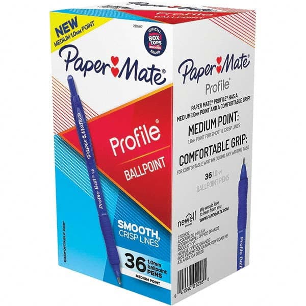 Paper Mate - Pens & Pencils Type: Retractable Ball Point Pen Color: Blue - Apex Tool & Supply