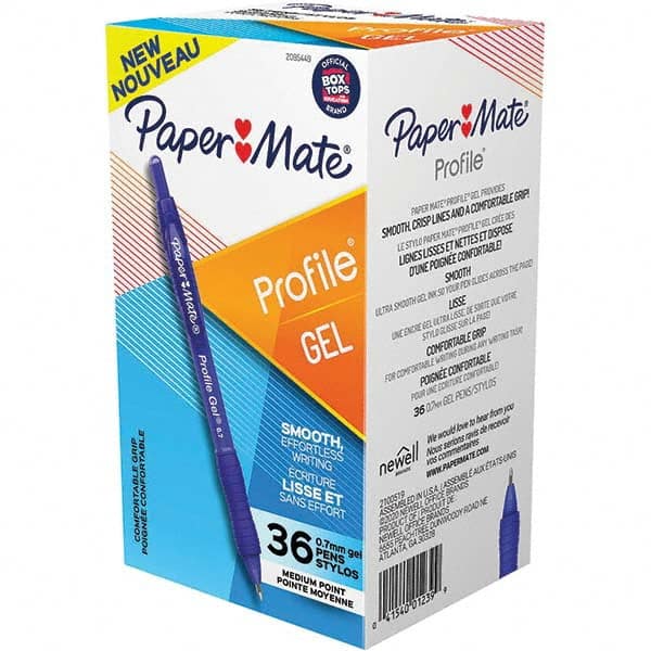 Paper Mate - Pens & Pencils Type: Retractable Gel Color: Blue - Apex Tool & Supply