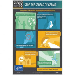 NMC - "STOP THE SPREAD OF GERMS", 12" Wide x 18" High, Vinyl Safety Sign - Apex Tool & Supply