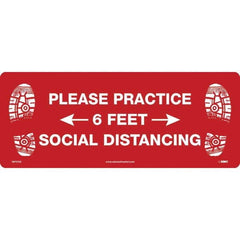 NMC - "Please Practice Social Distancing" Adhesive-Backed Floor Sign - Apex Tool & Supply