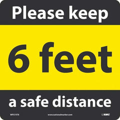 NMC - "Please Keep a Safe Distance - 6 Feet" Adhesive-Backed Floor Sign - Apex Tool & Supply