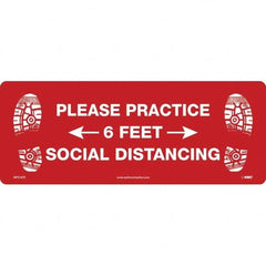 NMC - "Please Practice Social Distancing" Adhesive-Backed Floor Sign - Apex Tool & Supply