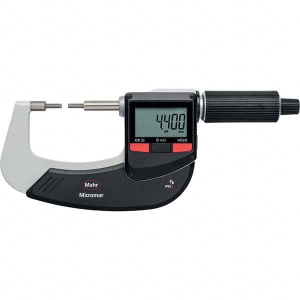 Mahr - Electronic Outside Micrometers Type: Standard Minimum Measurement (Decimal Inch): 1.0000 - Apex Tool & Supply