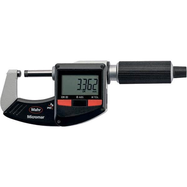 Mahr - Electronic Outside Micrometers Type: Standard Minimum Measurement (Decimal Inch): 1.0000 - Apex Tool & Supply