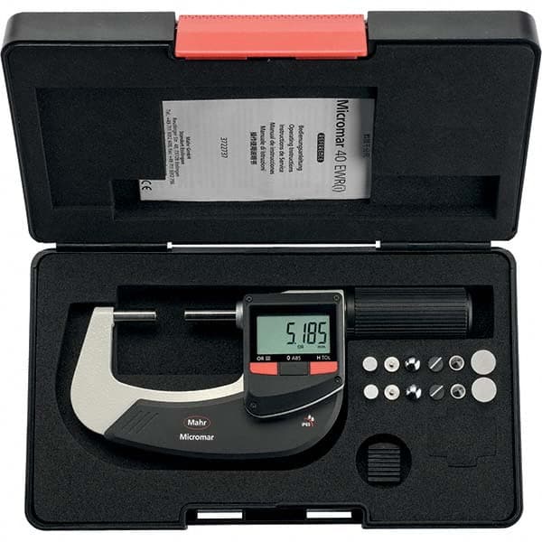 Mahr - Electronic Outside Micrometers Type: Standard Minimum Measurement (Decimal Inch): 0.0000 - Apex Tool & Supply