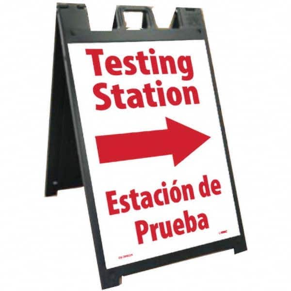NMC - "Testing Station", 25" Wide x 45" High, Plastic Safety Sign - Apex Tool & Supply