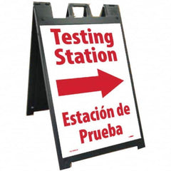NMC - "Testing Station", 25" Wide x 45" High, Plastic Safety Sign - Apex Tool & Supply