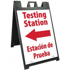 NMC - "Testing Station", 25" Wide x 45" High, Plastic Safety Sign - Apex Tool & Supply