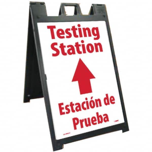 NMC - "Testing Station", 25" Wide x 45" High, Plastic Safety Sign - Apex Tool & Supply