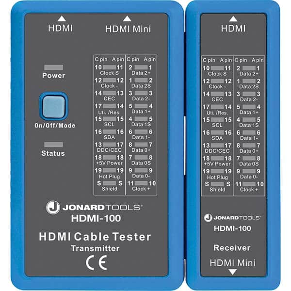 Jonard Tools - Cable Testers Cable Type: HDMI; Mini HDMI Display Type: No Screen - Apex Tool & Supply