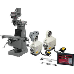 Jet - Knee Milling Machines Spindle Speed Control: Variable Speed Pulley Table Length (Inch): 49 - Apex Tool & Supply
