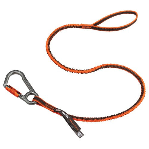3108F Standard Orange Tool Lanyard Single Locking Carabiner - 15Lbs - Apex Tool & Supply