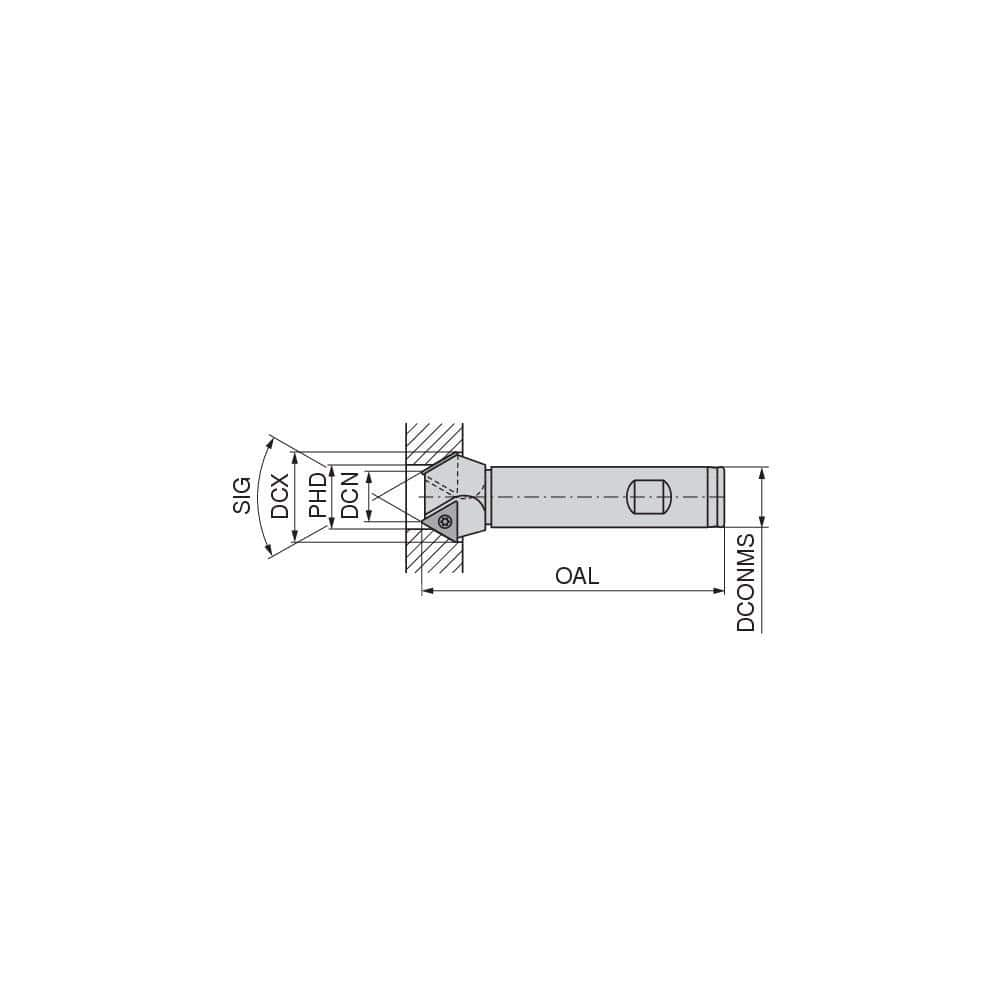 Indexable Countersinks; Included Angle: 90.00; Maximum Cutting Diameter (Decimal Inch): 1.1810 in; Maximum Cutting Diameter (mm): 1.1810 in; Minimum Cutting Diameter (Decimal Inch): 0.4720 in; Maximum Depth Of Cut: 0.3545 in; Shank Diameter (Inch): 0.7500