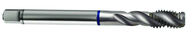 3/4-10 2B 4-Flute Cobalt Blue Ring Semi-Bottoming 40 degree Spiral Flute Tap-Bright - Apex Tool & Supply