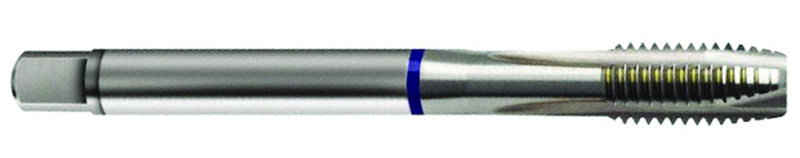 12-28 Dia. - 2B - 3 FL - Cobalt Spiral Point Plug Blue Ring Tap - Bright FORM-B DIN 374 - Apex Tool & Supply