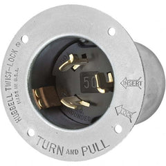Hubbell Wiring Device-Kellems - 600 VAC 250 VDC 50A NonNEMA Industrial Twist Lock Inlet - Apex Tool & Supply