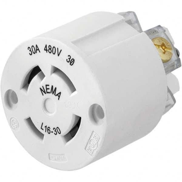 Hubbell Wiring Device-Kellems - 3-Phase Delta 480 VAC 30A NEMA L16-30R Industrial Twist Lock Connector - Apex Tool & Supply