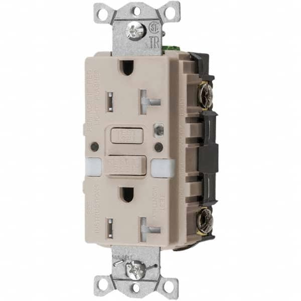 Hubbell Wiring Device-Kellems - GFCI Receptacles Grade: Commercial Color: Light Almond - Apex Tool & Supply
