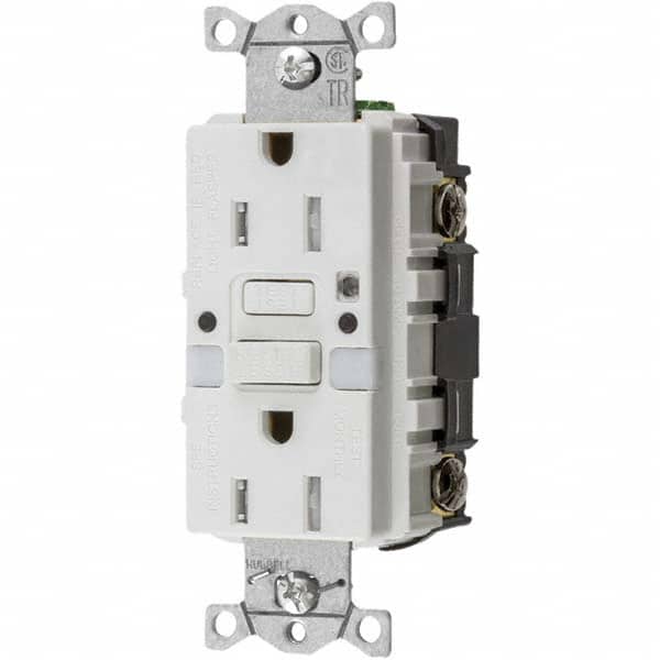 Hubbell Wiring Device-Kellems - GFCI Receptacles Grade: Commercial Color: White - Apex Tool & Supply