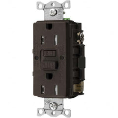 Hubbell Wiring Device-Kellems - GFCI Receptacles Grade: Commercial Color: Brown - Apex Tool & Supply