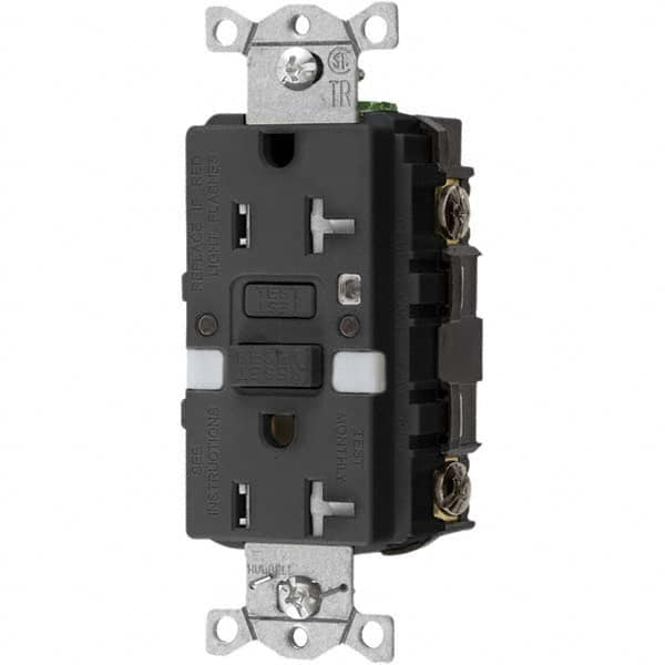 Hubbell Wiring Device-Kellems - GFCI Receptacles Grade: Commercial Color: Black - Apex Tool & Supply