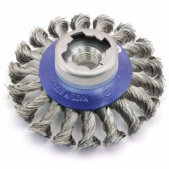 Osborn - 4-1/2" OD, 5/8-11 Arbor Hole, Knotted Steel Wheel Brush - Apex Tool & Supply