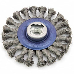 Osborn - 5" OD, 5/8-11 Arbor Hole, Knotted Stainless Steel Wheel Brush - Apex Tool & Supply