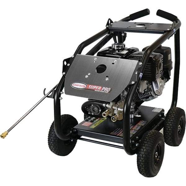 Simpson - Gas, 11.7 hp, 4,400 psi, 4 GPM, Cold Water Pressure Washer - AAA Triplex, 50' x 3/8" Hose - Apex Tool & Supply